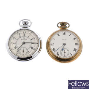 A group of eleven assorted pocket watches.