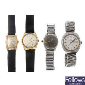 A group of four assorted watches, to include examples by Oris, Eterna, Cyma & Bulova.