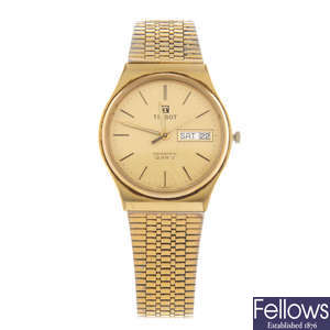 TISSOT - a gentleman's gold plated Seastar bracelet watch with a Tissot Stylist wrist watch.