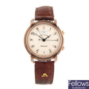 MAURICE LACROIX - a gentleman's gold plated Masterpiece Reveil wrist watch.