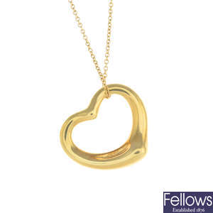 TIFFANY & CO. - an 'Open Heart' pendant, with chain.