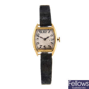 OPTIMA - a lady's 18ct yellow gold wrist watch.