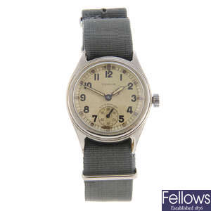 TIMOR - a nickel plated military issue wrist watch.