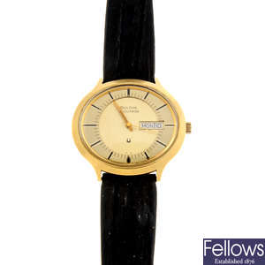 BULOVA - a gentleman's gold plated Accutron wrist watch with two Bulova bracelet watches.