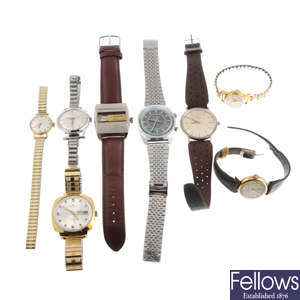 A group of eight assorted watches.