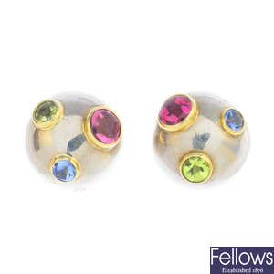 TIFFANY & CO. - a pair of gem-set 'Etoile' earrings.