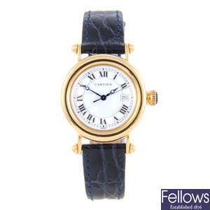 CARTIER - an 18ct yellow gold Diabolo wrist watch.