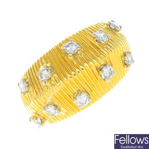 BOUCHERON - an 18ct gold and platinum diamond dress ring.