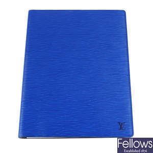 LOUIS VUITTON - a blue Epi leather folder.