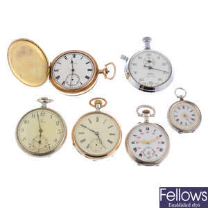 A group of seventeen assorted pocket and fob watches.