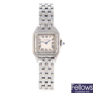 CARTIER - a stainless steel Panthere bracelet watch.