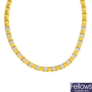 ROBERTO COIN - an 18ct gold diamond necklace.