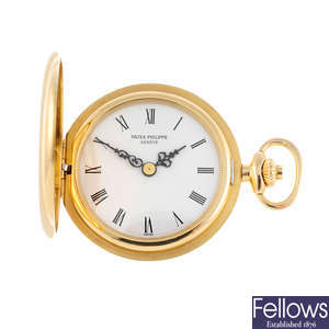 An 18ct yellow gold full hunter fob watch by Patek Philippe.