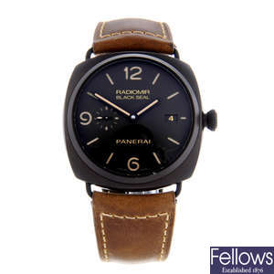 PANERAI - a gentleman's composite Radiomir Black Seal wrist watch.