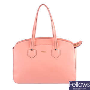 FURLA - a peach leather Giada handbag.