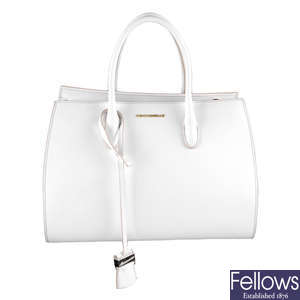 COCCINELLE - a small white Saffiano leather handbag.