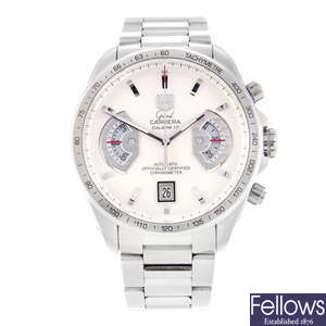 TAG HEUER - a gentleman's stainless steel Grand Carrera Calibre 17 chronograph bracelet watch.