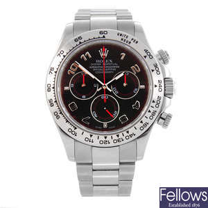 CURRENT MODEL: ROLEX - a gentleman's 18ct white gold Oyster Perpetual Cosmograph Daytona chronograph bracelet watch.