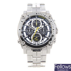 BULOVA - a gentleman's stainless steel Precisionist chronograph bracelet watch.