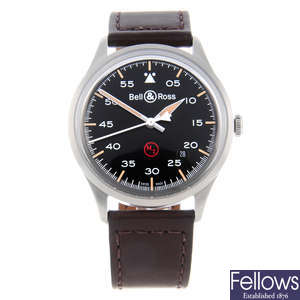 CURRENT MODEL: BELL & ROSS - a gentleman's stainless steel Vintage BRV1-92 Military wrist watch.