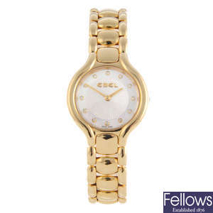 EBEL - a lady's 18ct yellow gold Beluga bracelet watch.