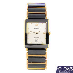 RADO - a mid-size bi-material DiaStar bracelet watch.