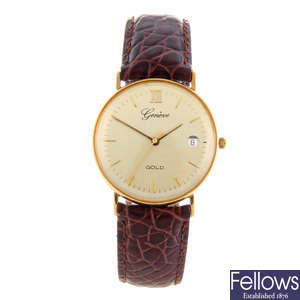 GENÃˆVE - a mid-size 9ct yellow gold wrist watch.