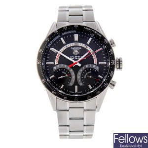 TAG HEUER - a gentleman's stainless steel Carrera Calibre S Laptimer Retrograde chronograph bracelet watch.