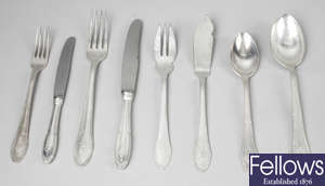 A modern Spanish silver or silver-handled part canteen for twelve place settings.
