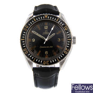 OMEGA - a gentleman's stainless steel Seamaster 300 wrist watch.