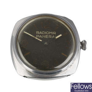 PANERAI - a very rare and special stainless steel Second World War military Diver watch head.