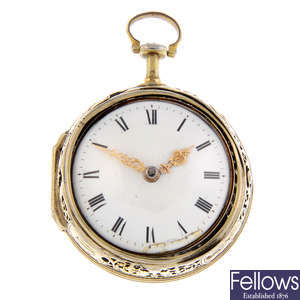 A gilt pair case quarter repeater pocket watch by Anthony Herbert.