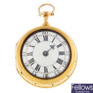 A gilt pair case repeater pocket watch by J. Gladman.