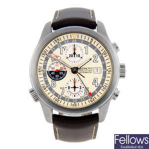 BREMONT - a gentleman's stainless steel Zulu chronograph wrist watch.