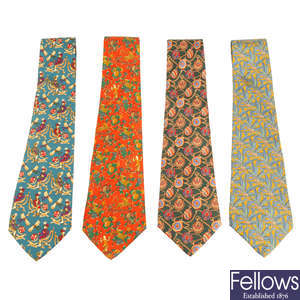 SALVATORE FERRAGAMO - five silk ties.