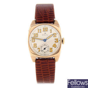 ROLEX - a gentleman's 9ct yellow gold wrist watch.