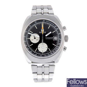 TISSOT - a gentleman's stainless steel Navigator chronograph bracelet watch.