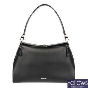 MICHAEL KORS - a black leather handbag.