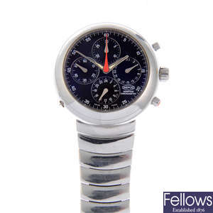 IKEPOD - a gentleman's stainless steel Hemipode chronograph bracelet watch.