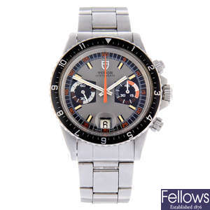 TUDOR - a gentleman's stainless steel Oysterdate Monte Carlo chronograph bracelet watch.