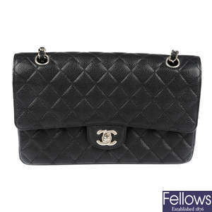 CHANEL - a Medium Caviar Classic Double Flap handbag.