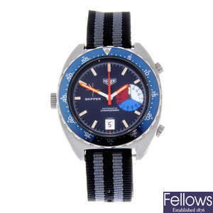 HEUER - a gentleman's stainless steel Skipper chronograph wrist watch.