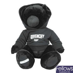 GIVENCHY - a black Logo Teddy Bear.