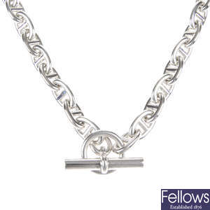 HERMÈS - a Chaine D'Ancre silver necklace.