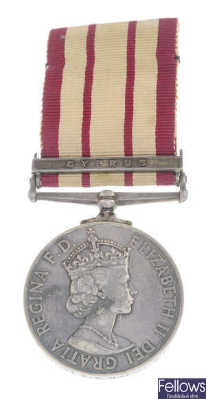 Naval General Service Medal 1915-62 with Cyprus clasp.