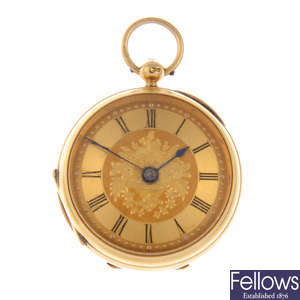 An 18ct yellow gold open face pocket watch by H.Burgess.
