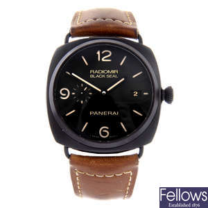 PANERAI - a gentleman's composite Radiomir Black Seal wrist watch.