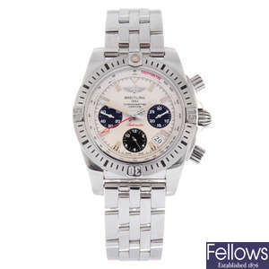 BREITLING - a gentleman's stainless steel Chronomat Airborne chronograph bracelet watch.