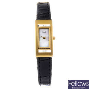 PIAGET - a lady's gold plated wrist watch.