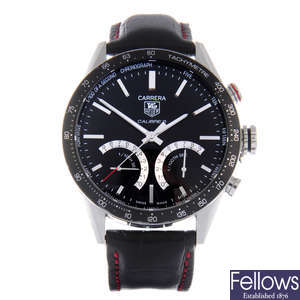 TAG HEUER - a gentleman's stainless steel Carrera Calibre S chronograph wrist watch.